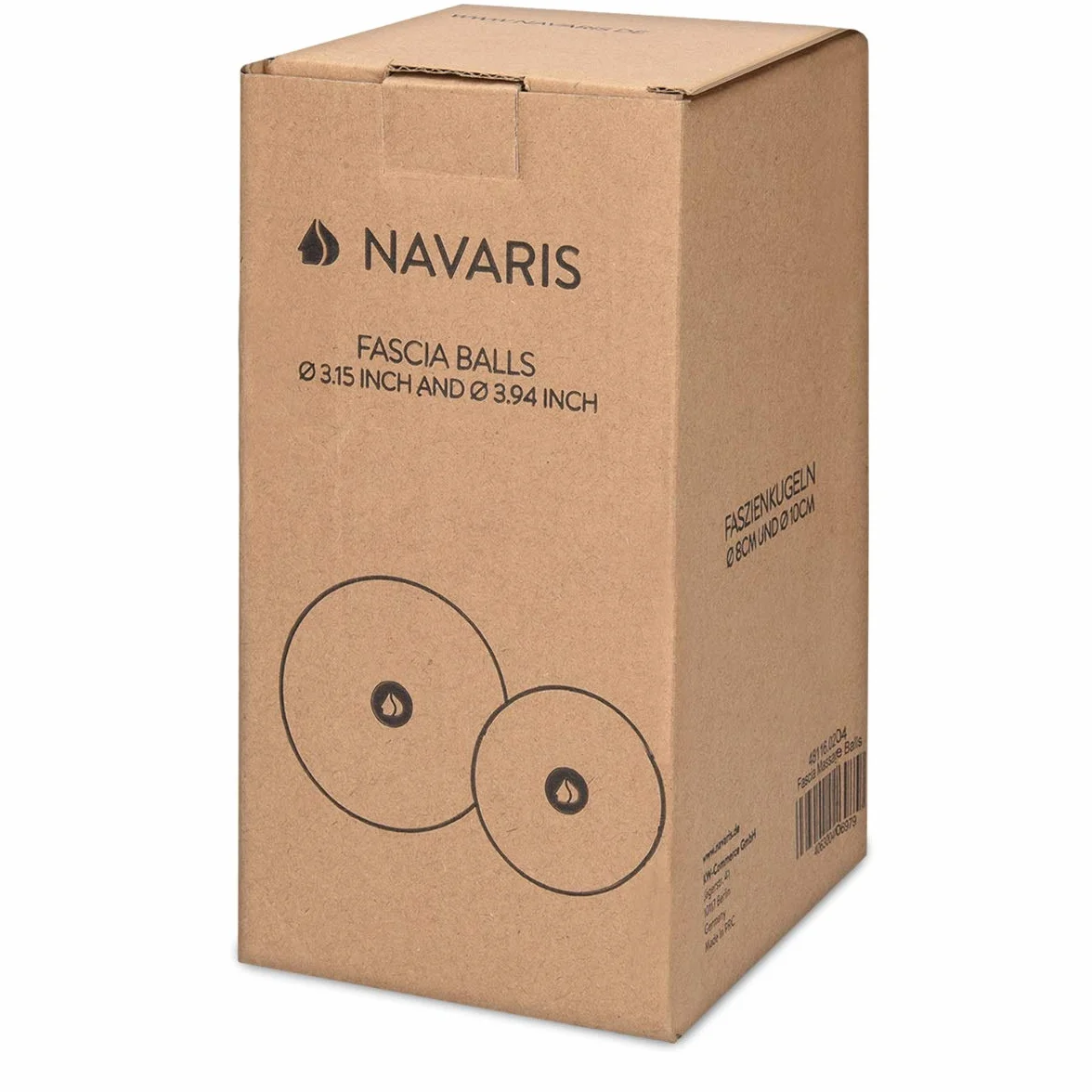 Navaris Sfere da Massaggio Fasce - Set 2x Palle Massaggianti Trigger Point Dolore Miofasciale - Palline Roller Ball Automassaggio 2 Misure - Blu Nero