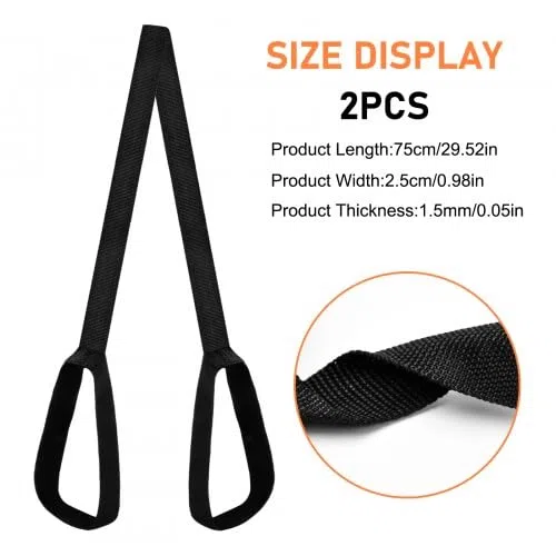 2 Pezzi Cinghia Tappetino Yoga, Tracolla Tappetino Yoga Regolabile, Stuoia Vettore Yoga Strap, Tappetino Yoga con Cinghia da Trasporto per Pilates, Esercizi, Tappetino Esercizi Sport (Nero)