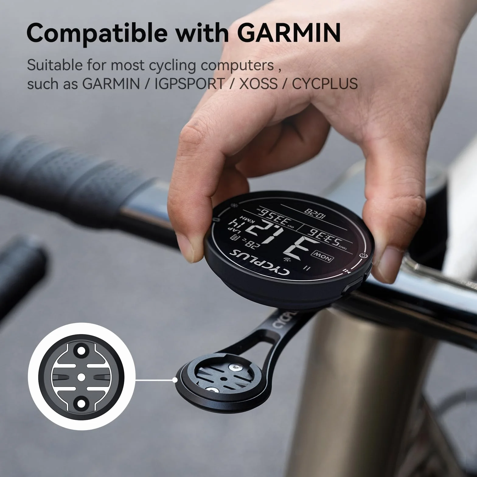 CYCPLUS Out Front Bike Mount Z3, supporto per computer da ciclismo compatibile con computer da ciclismo Garmin/Igpsport/Xoss