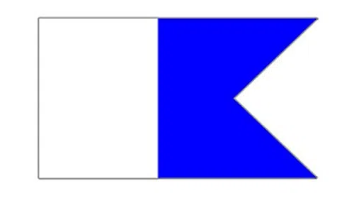BANDIERA CODICE INTERNAZIONALE ALFA SUB IN IMMERSIONE CM 30x45 DOTAZIONE SICUREZZA NAUTICA