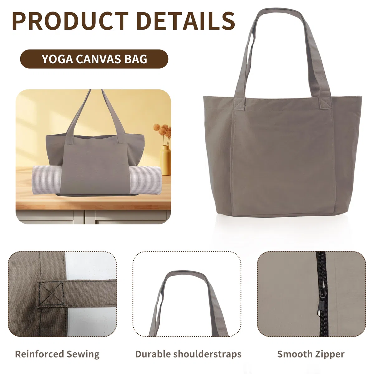 Borsa Yoga, Yoga Bag, Mat Storage, Sacca per Tappetino, Porta Tappetino, Pilates Mat Bag in Tela Resistente All'Acqua con Cerniera per Allenamento
