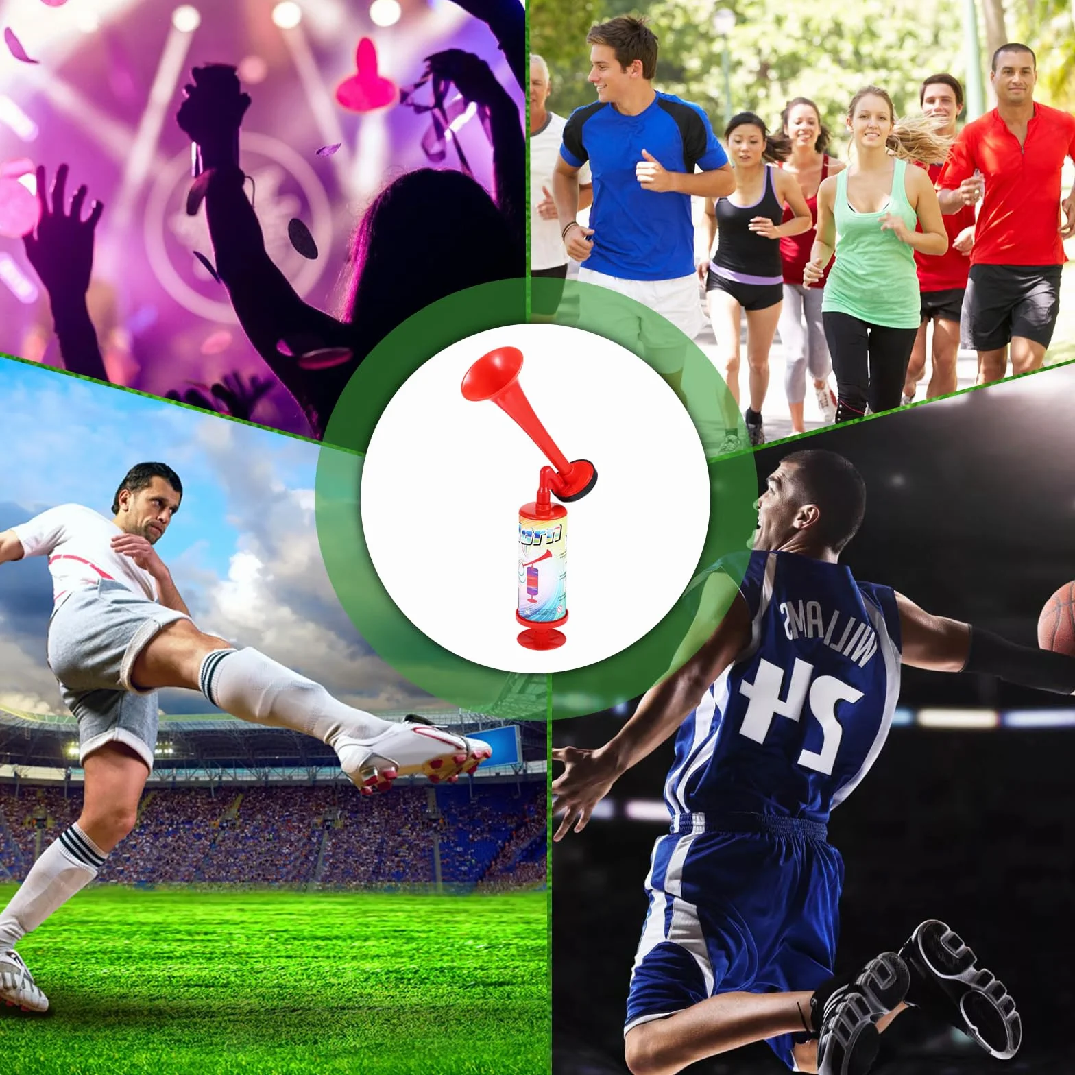 Secondo Air Horn, Clacson Handheld Air Pressione Fanfare Pompa, Tromba da Stadio, Classica Air Horns Signalhorn