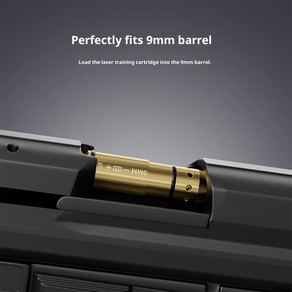 Generico 9mm/45ACP/40s&w/38SPL Cartouche D'entraînement Laser pour Systèmes D'entraînement au Tir à Sec Cartouches D'entraînement en Laiton de Qualité Supérieure H59 avec Pack de 6 Piles