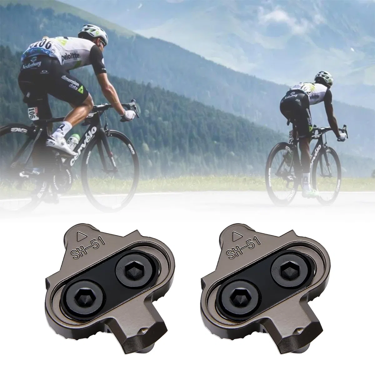 2 Pezzi Tacchetti per Bici, Compatibili con SPD SM-SH51, Acciaio Tacchetti per Scarpe da Bicicletta Forti Tacchetti per Pedali MTB Mountain Bike Tacchetti per Scarpe da Spinning