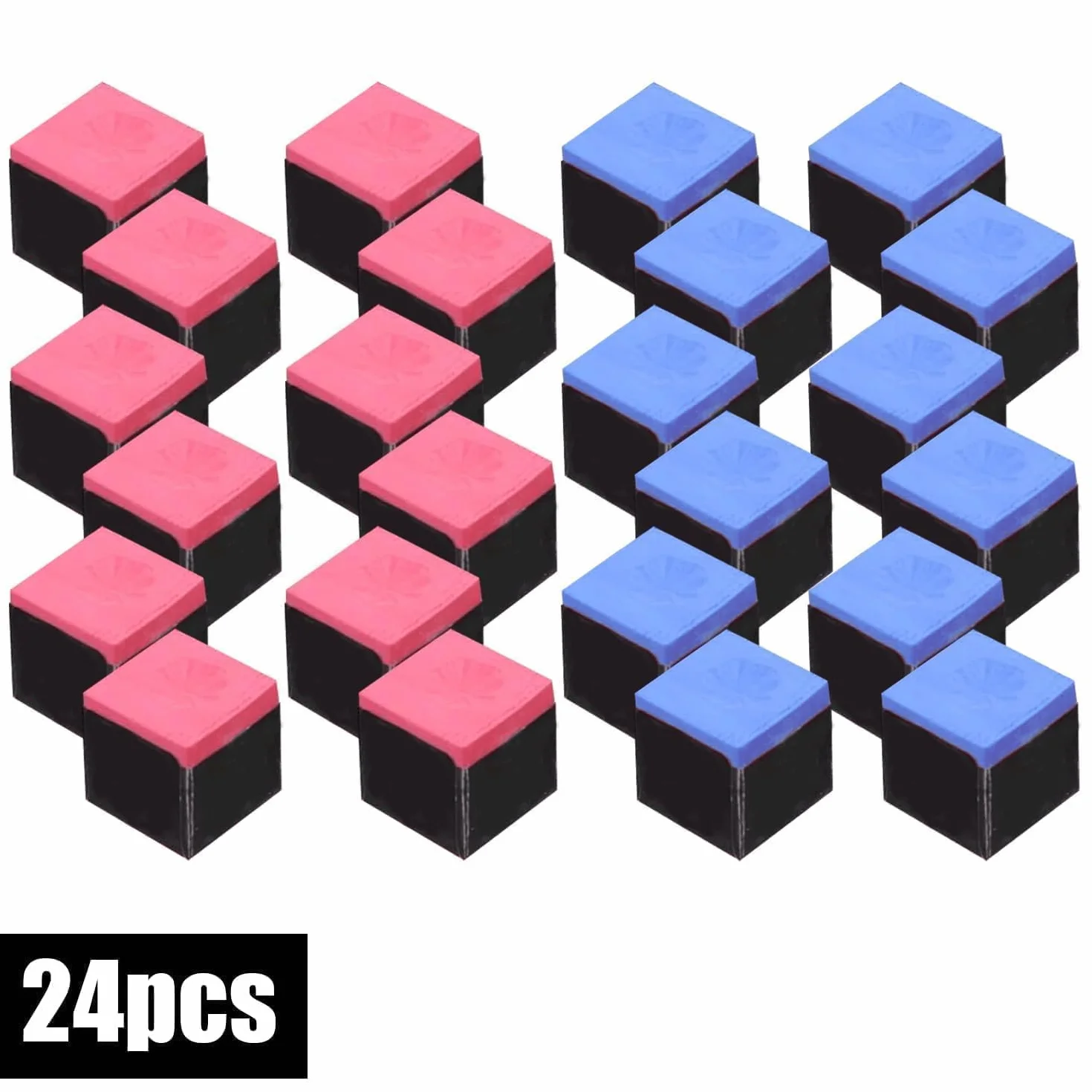 Gesso da Biliardo,24 Pezzi Gessetto Biliardo,Gessetti per Stecche da Biliardo,Biliardo Gessetto Cubetti,Gessetto Biliardo Scatola,Gessetti per Tacchetti da Biliardo (Blu/Rosso)