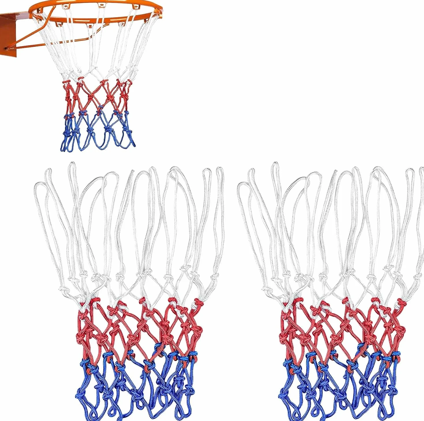 Rete da basket, 3 pezzi di ricambio professionale, resistente alle intemperie, per tutte le intemperie, per interni o esterni, 12 passanti