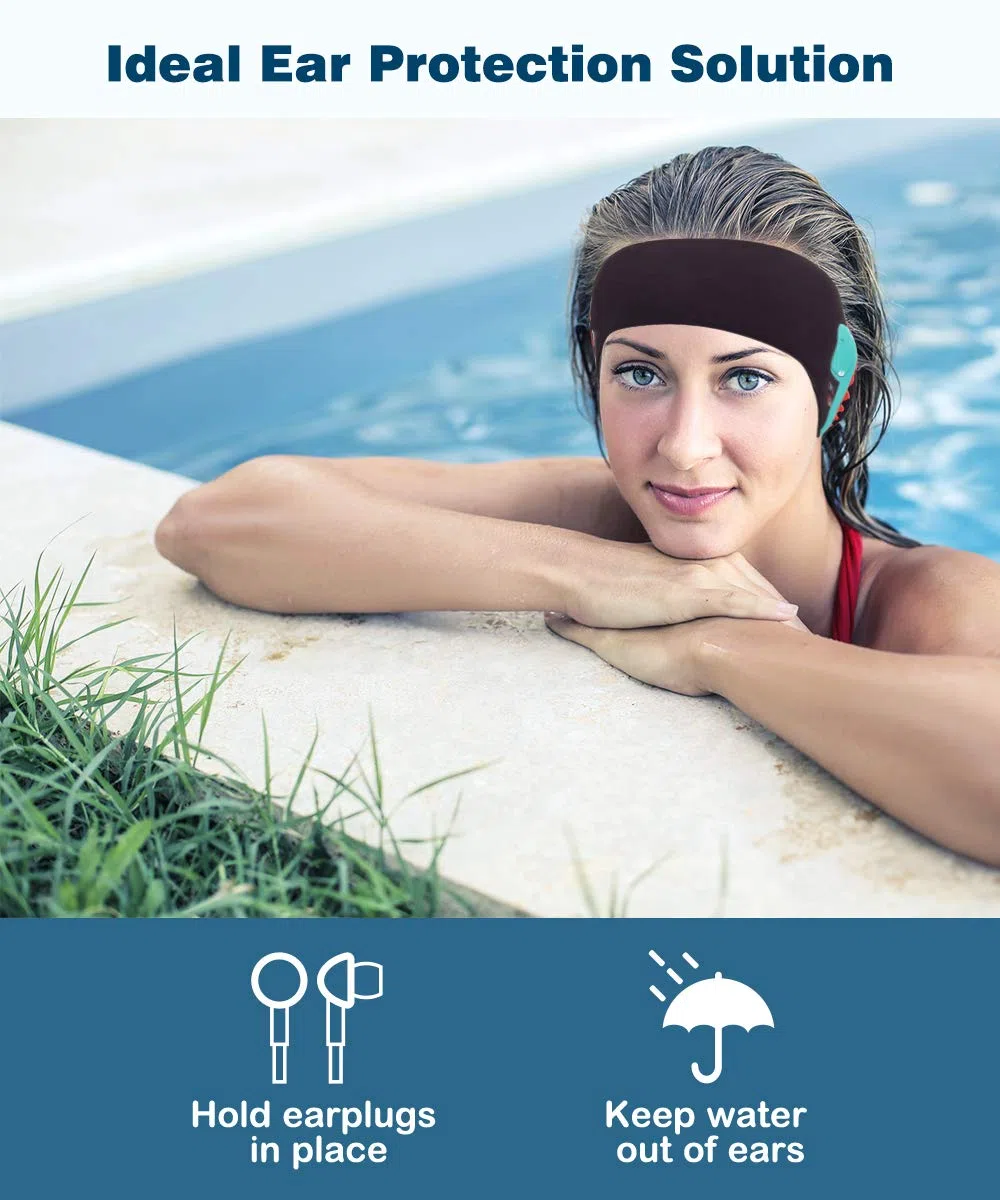 MoKo Fascia da nuoto in neoprene, fascia per orecchie, fascia impermeabile per capelli con elevata elasticità