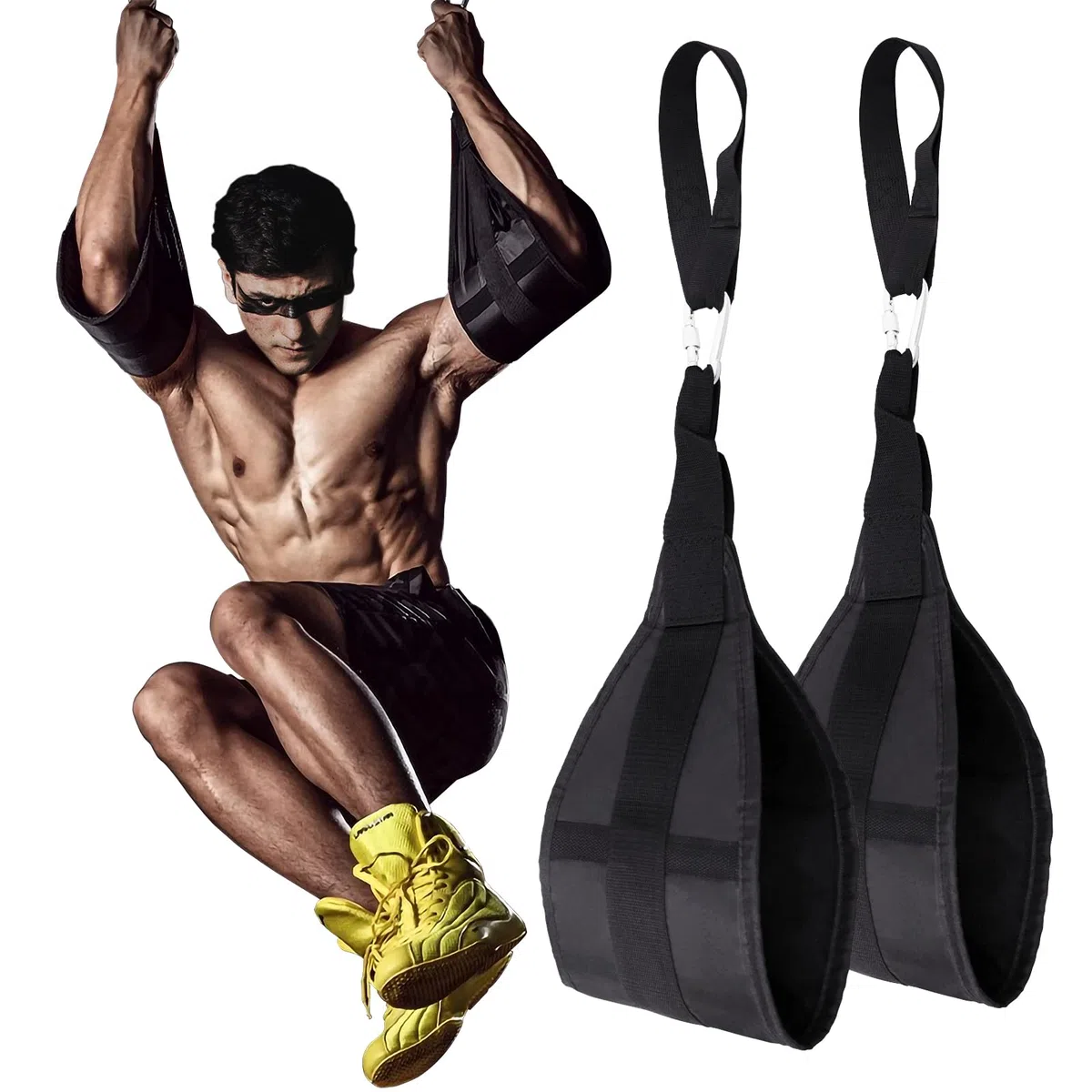 Cinghie per addominali da appendere per trazioni alla sbarra: cinghie per addominali da palestra, supporto per esercizi di sollevamento di ginocchia e gambe