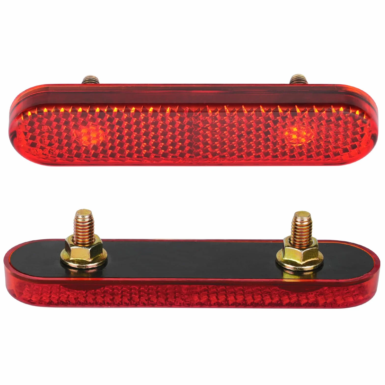 Catarifrangente Moto, 2 Pezzi 87X21X12mm E4 Riflettore Posteriore Rosso, Occhio di Gatto Multifunzionale per Moto Bicicletta Scooter E-approvato