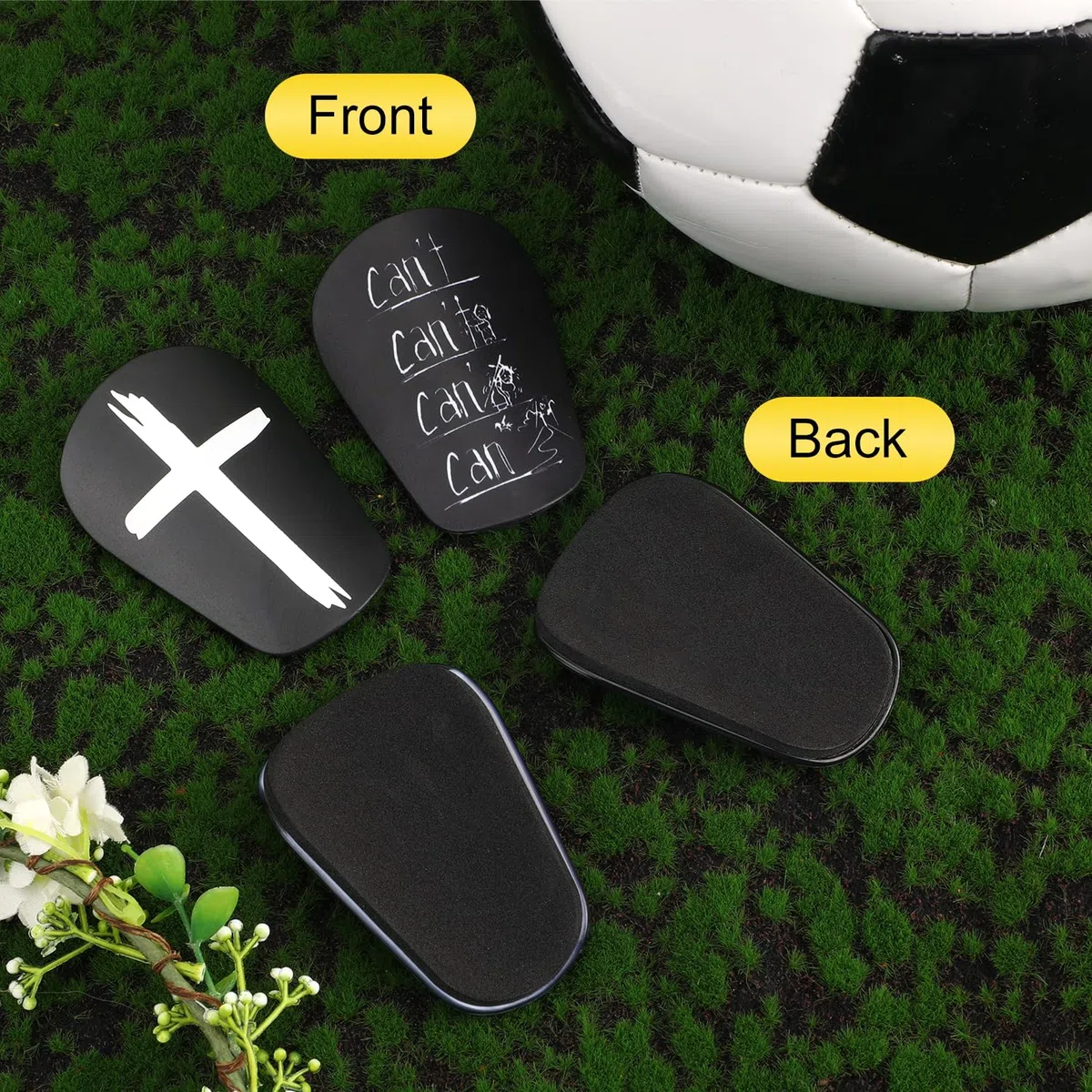 2 Paia Mini Parastinchi da Calcio, 8x5cm Stile Croce e Lettera Parastinchi Extra Piccoli Parastinchi da Calcio Equipaggiamento Protettivo per Adolescenti Adulti Ragazzi Ragazze