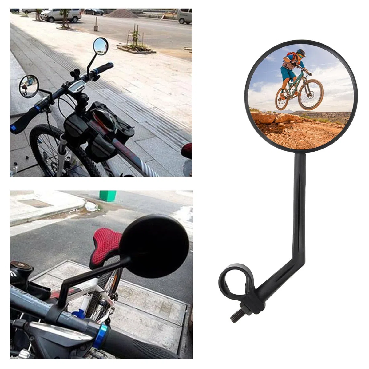 2 specchietti retrovisori per bicicletta, specchietto retrovisore per mountain bike, specchietto convesso per biciclette, accessori per biciclette, materiale acrilico, adatto per manubri con diametro