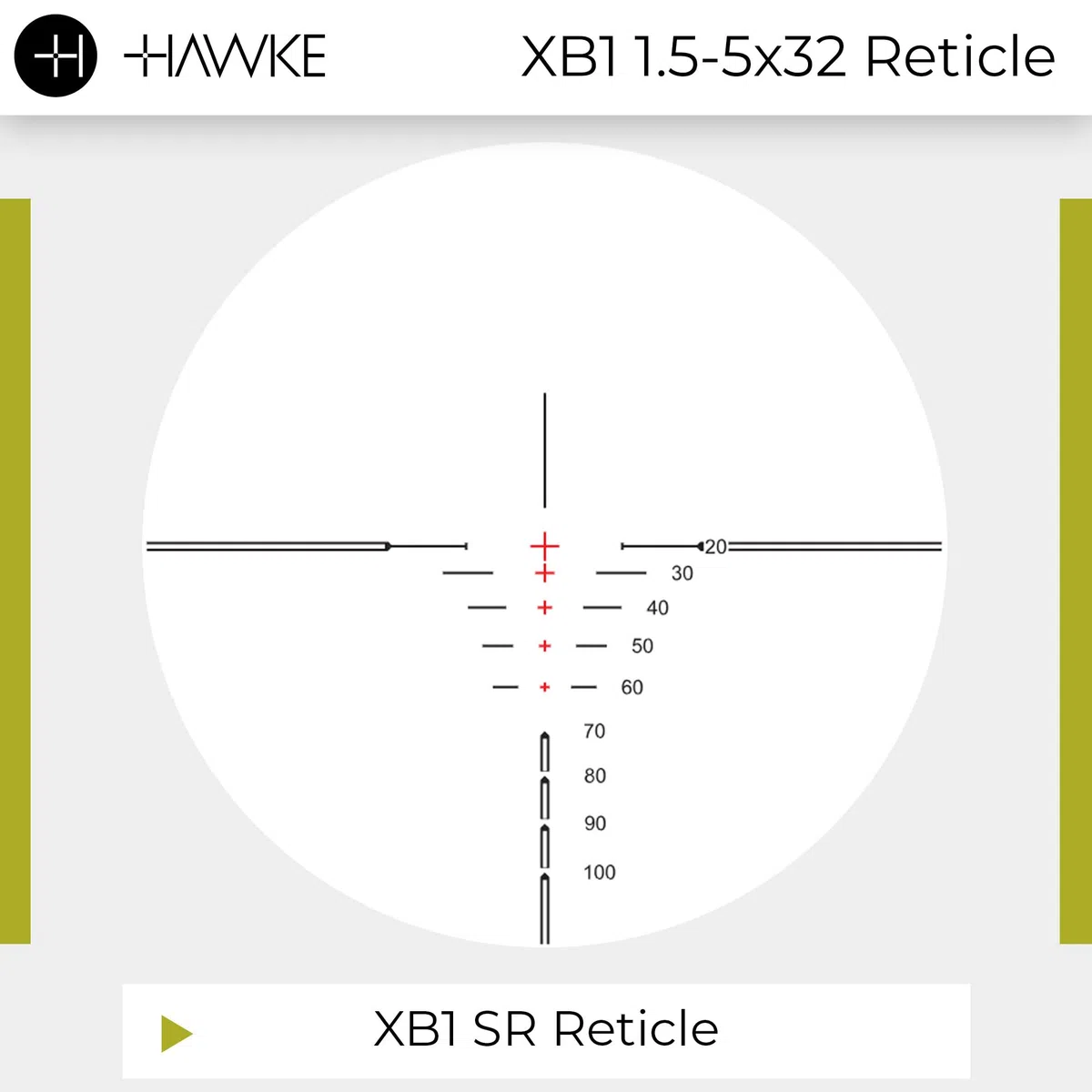 Hawke XBI SR (425fps) - Cannocchiale per braccio 1,5-5 x 32, nero, M